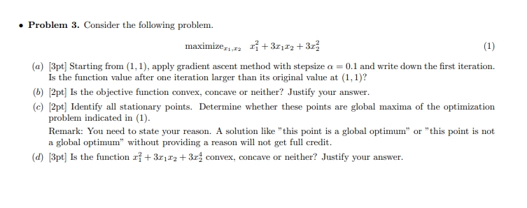 Solved • Problem 3. Consider the following problem. | Chegg.com