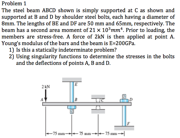 Solved Problem 1 The Steel Beam ABCD Shown Is Simply | Chegg.com