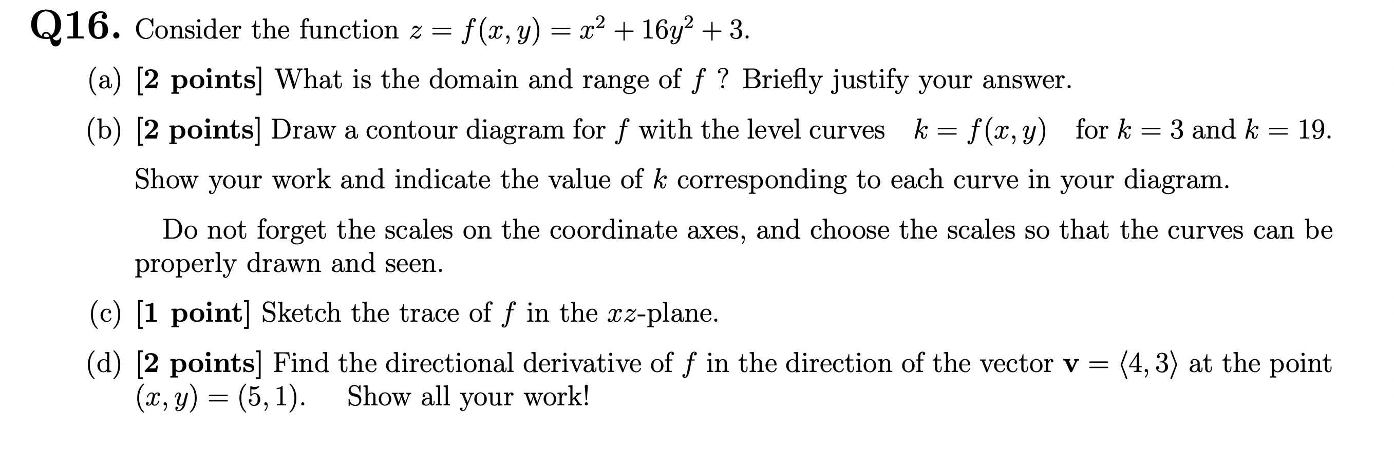 Solved Q16 Consider The Function 2 F X Y X2