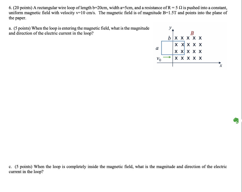 Solved 6. (20 points) A rectangular wire loop of length | Chegg.com
