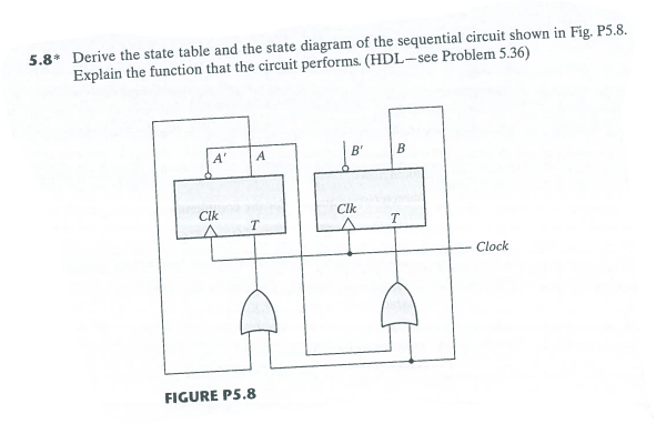 Solved 5.8* Derive The State Table And The State Diagram Of 