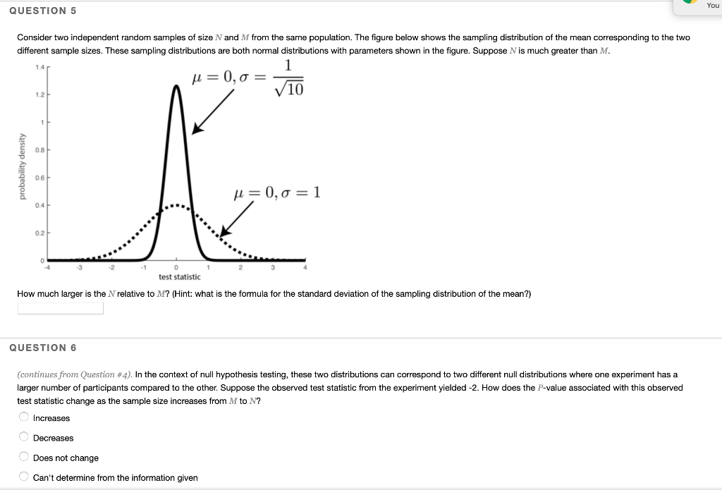 Solved You QUESTION 5 Consider two independent random | Chegg.com
