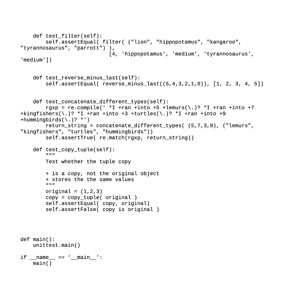 Solved python_sequences_drill_skeleton. filter(tp) Given a | Chegg.com