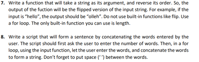 Solved 7. Write a function that will take a string as its | Chegg.com
