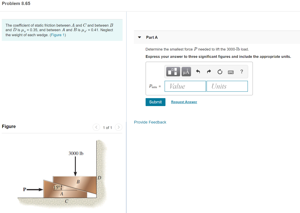 Solved The coefficient of static friction between A and C | Chegg.com