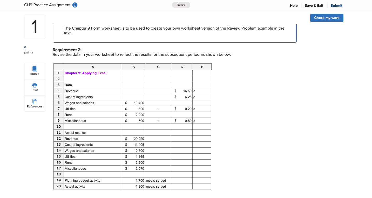 Solved CH9 Practice Assignment I Saved Help Save & Exit | Chegg.com