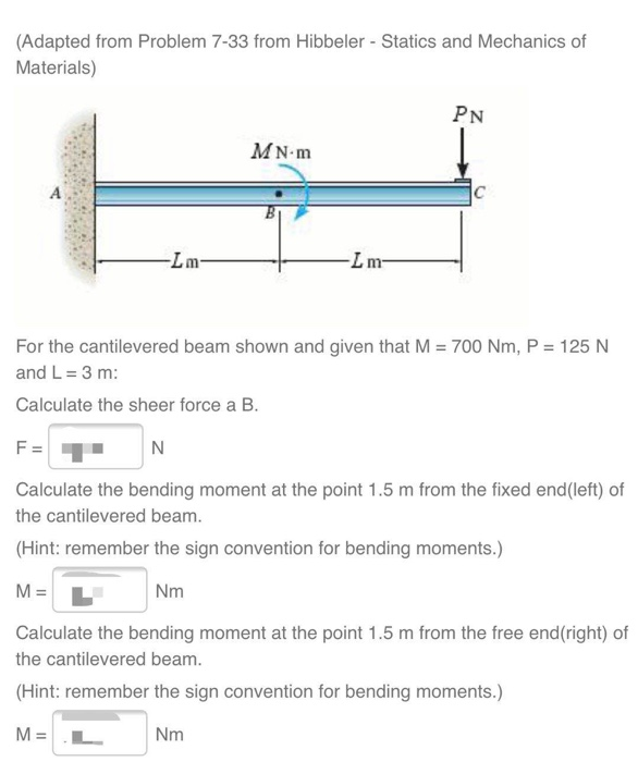 Solved (Adapted from Problem 7-33 from Hibbeler Statics and | Chegg.com