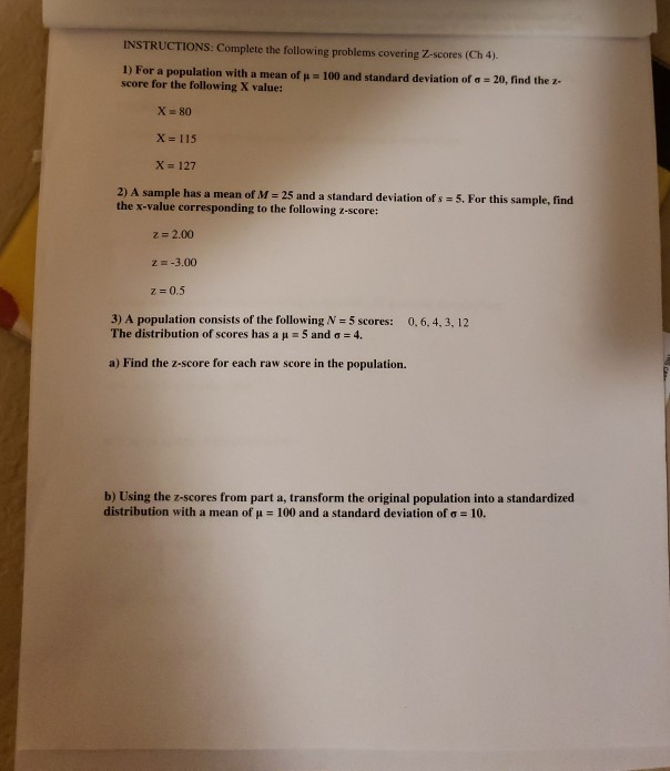 Solved INSTRUCTIONS: Complete the following problems | Chegg.com