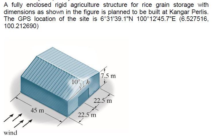 Solved A fully enclosed rigid agriculture structure for rice | Chegg.com