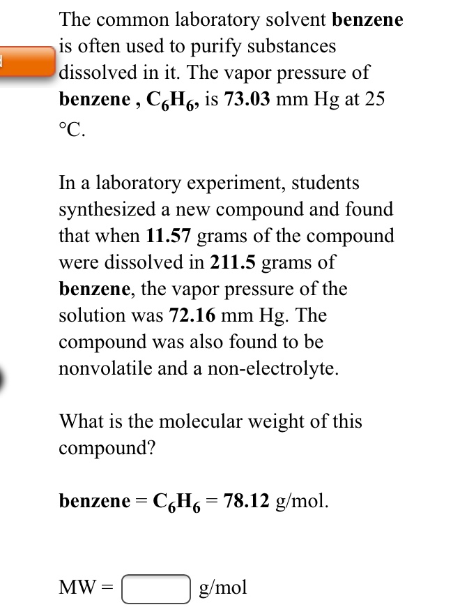 Solved The common laboratory solvent benzene is often used