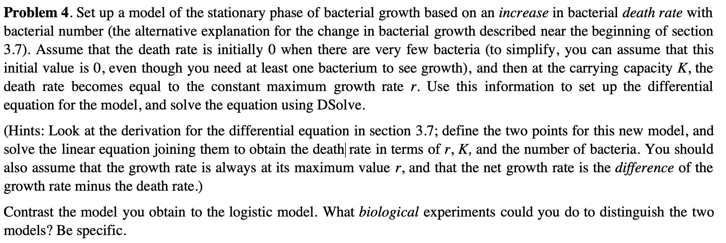 Problem 4. Set up a model of the stationary phase | Chegg.com