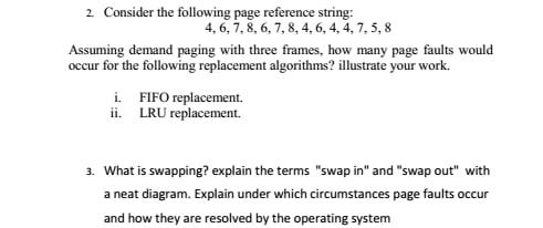 Solved 2. Consider the following page reference string: 4, | Chegg.com