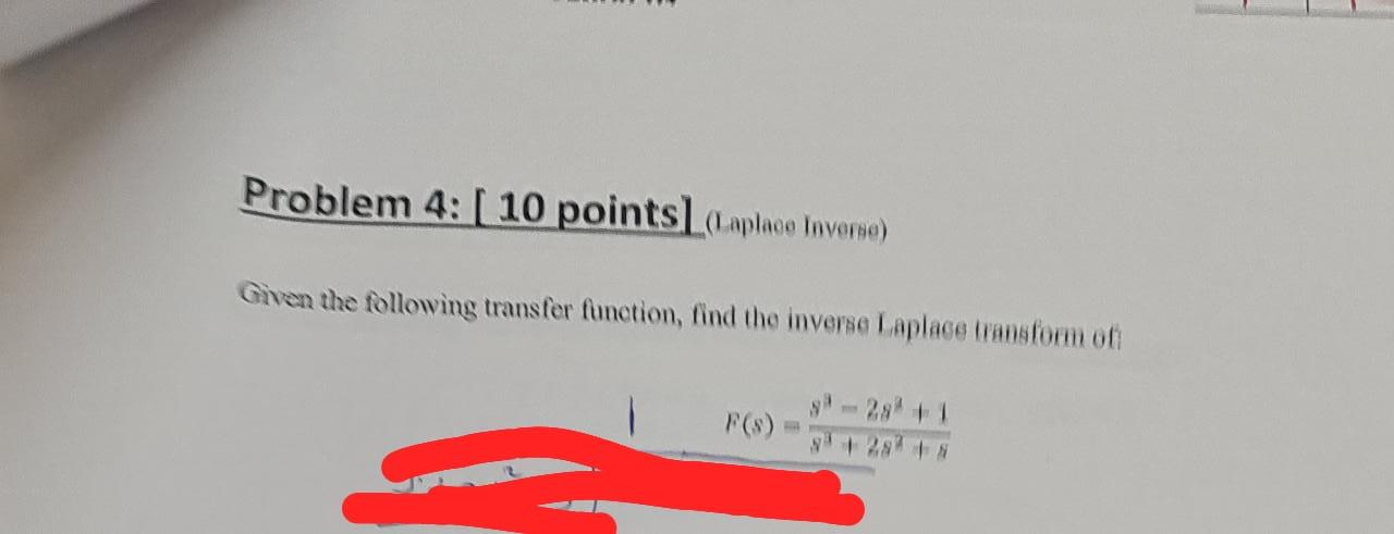 Solved Given The Following Transfer Function Find The 5098