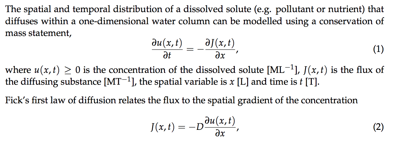 The spatial and temporal distribution of a dissolved | Chegg.com