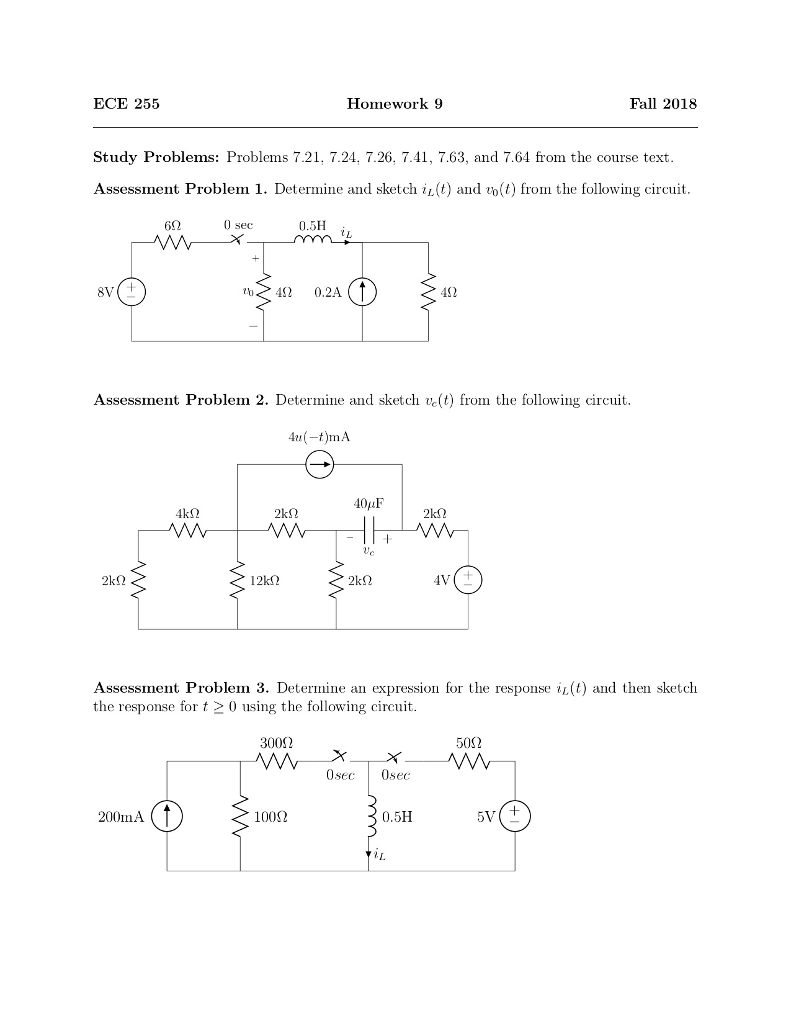Solved Ece 255 Homework 9 Fall 2018 Study Problems Problems Chegg