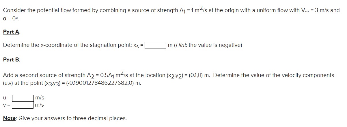 Solved Consider The Potential Flow Formed By Combining A | Chegg.com