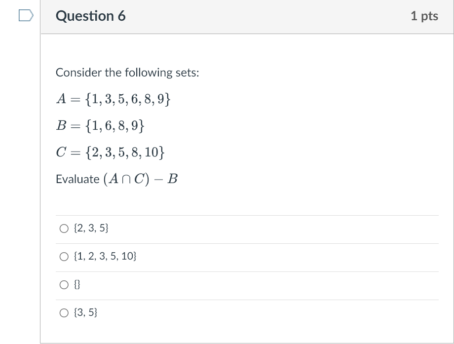 Solved Consider The Following Sets: | Chegg.com