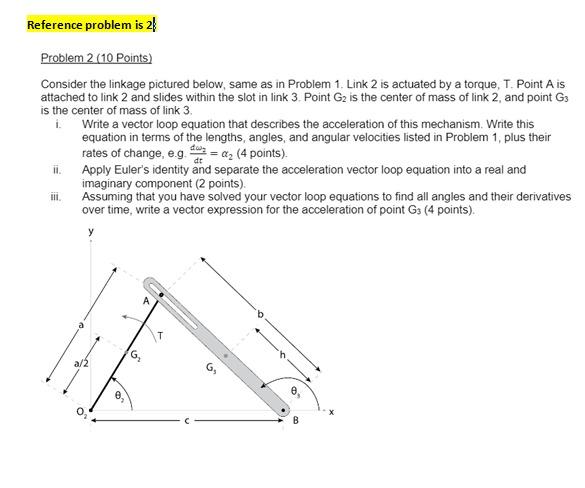 Problem 4 (10 Points) Consider the linkage pictured | Chegg.com
