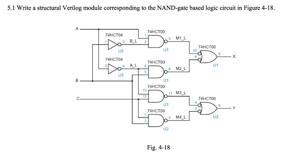 Solved 5.1 Write a structural Verilog module corresponding | Chegg.com