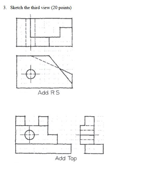 Solved 3. Sketch the third view (20 points) Add RS Add Top | Chegg.com