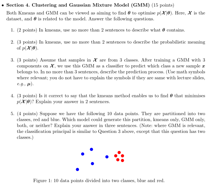 Section 4. Clustering and Gaussian Mixture Model | Chegg.com