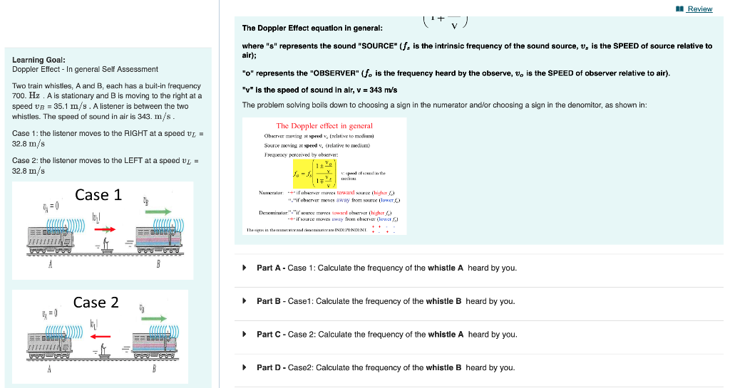 Solved The Doppler Effect equation in general: where "s" | Chegg.com