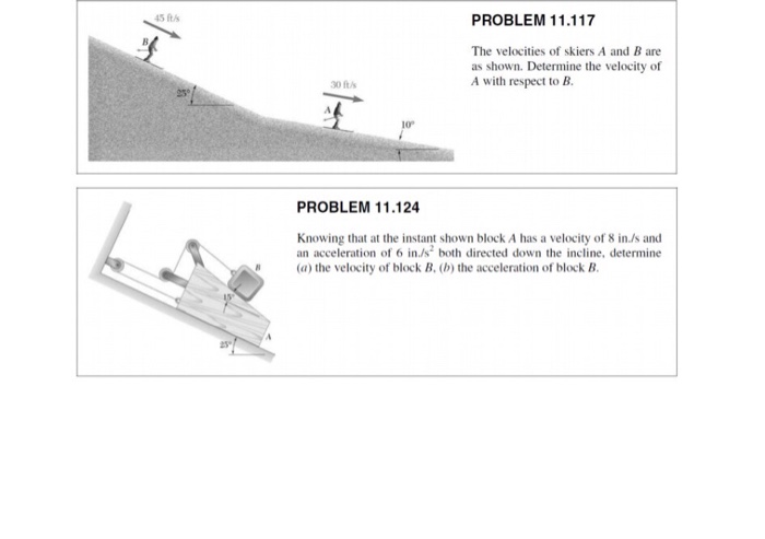 Solved 5 Fs PROBLEM 11.117 The Velocities Of Skiers A And B | Chegg.com