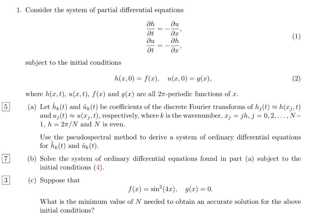 1. Consider the system of partial differential | Chegg.com