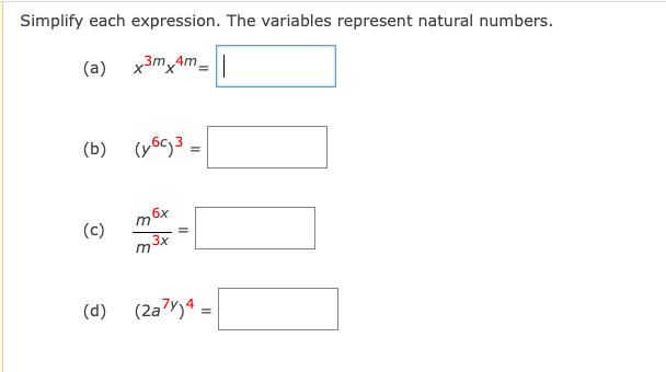 Solved Simplify each expression. The variables represent | Chegg.com