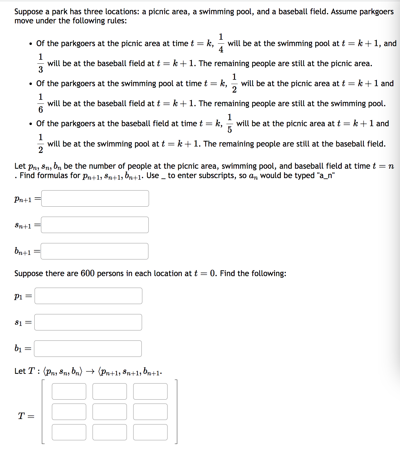 Solved Move Under The Following Rules: - Of The Parkgoers At | Chegg.com