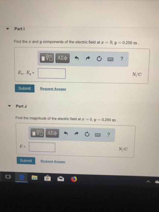 Solved Part1 Find the x and y components of the electric | Chegg.com