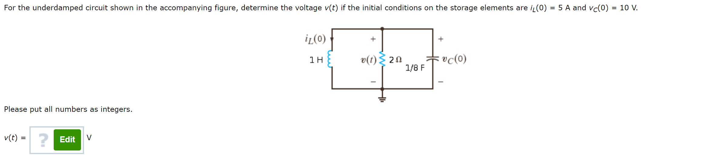 Solved For the underdamped circuit shown in the accompanying | Chegg.com