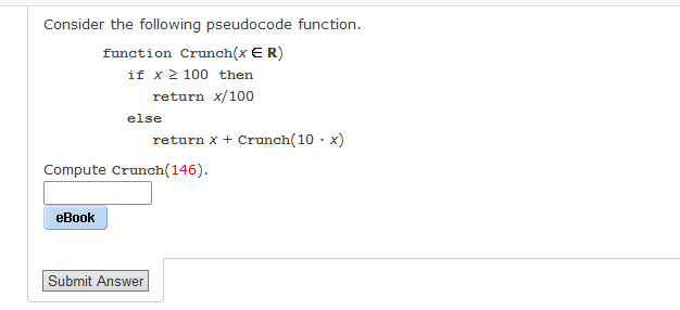 Solved Consider The Following Pseudocode Function. Function | Chegg.com