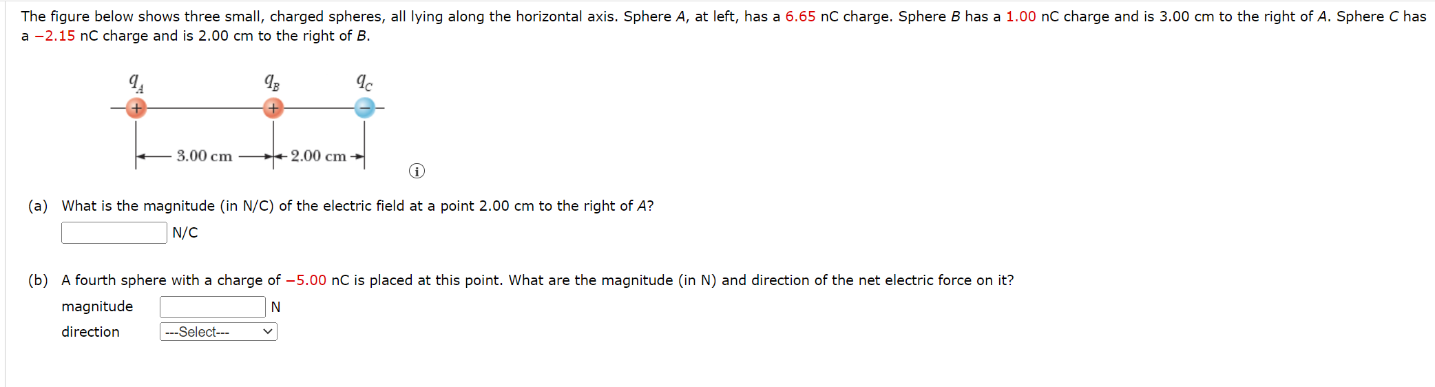 Solved The Figure Below Shows Three Small, Charged Spheres, | Chegg.com