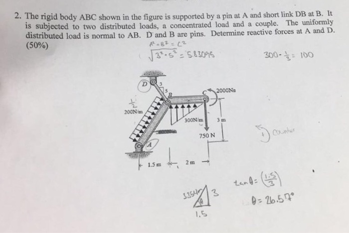 Solved 2. The rigid body ABC shown in the figure is | Chegg.com
