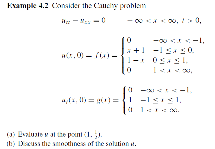 Solved Example 4.2 Consider the Cauchy problem U 11 – Uxx = | Chegg.com