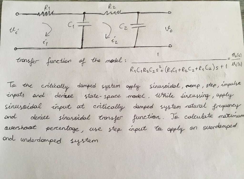 Solved -To the critically damped system apply sinusoidal, | Chegg.com