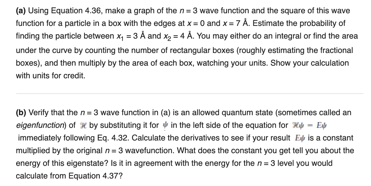 Solved (a) Using Equation 4.36, make a graph of the n= 3 | Chegg.com