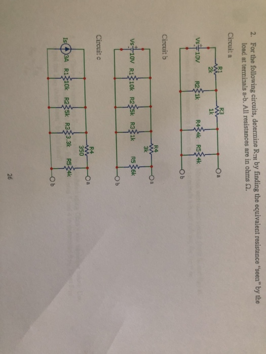 Solved For The Following Circuits, Determine RTH By Finding | Chegg.com