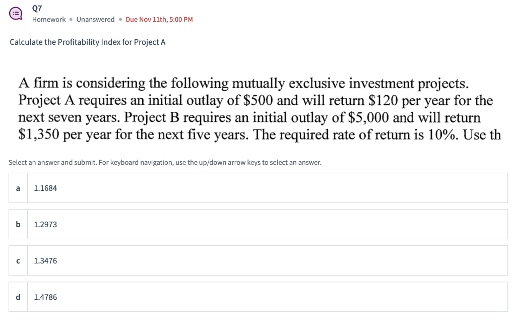 Solved ⇔Q7 Homework Unanswered Due Nov 11th, 500 PM
