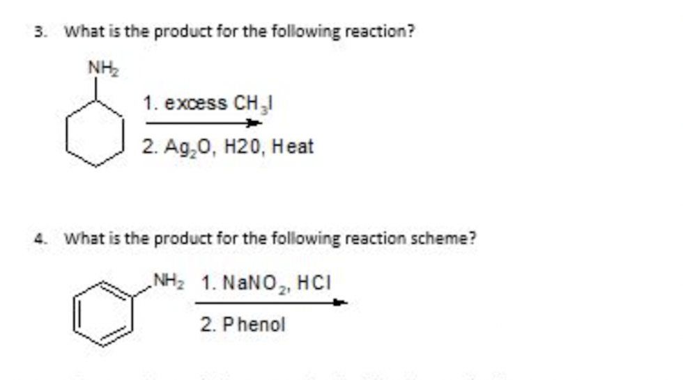 Solved 3. What Is The Product For The Following Reaction? 1. 