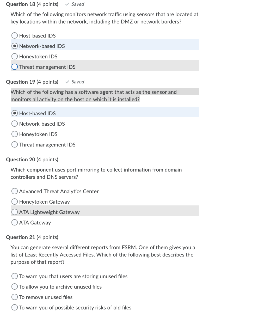 Solved Question 18 (4 points) Saved Which of the following | Chegg.com