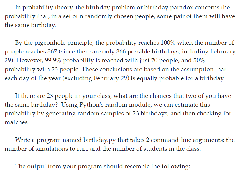 solved-in-probability-theory-the-birthday-problem-or-chegg