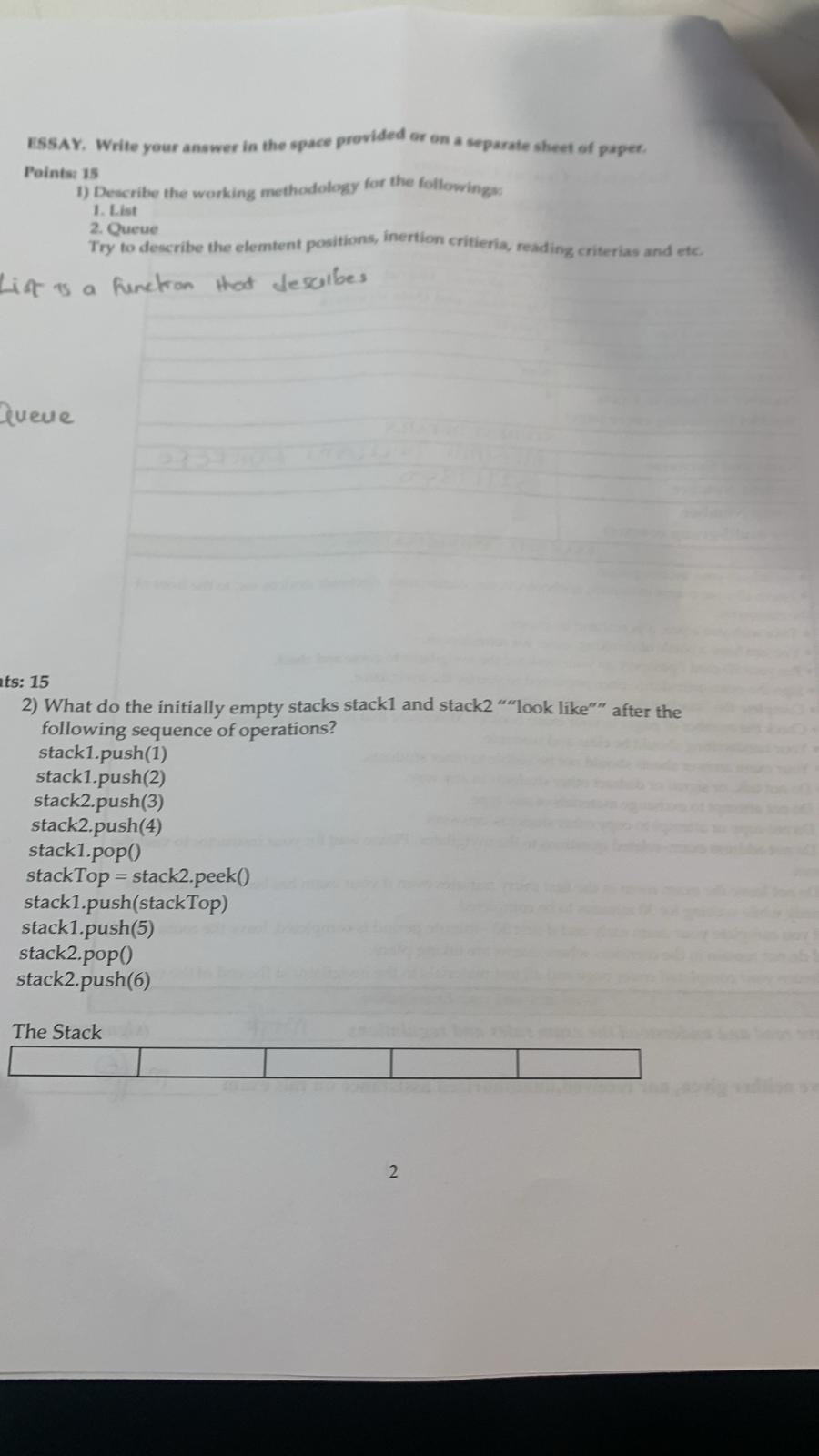 Solved ESAY, Write your answer in the space provided or an a | Chegg.com