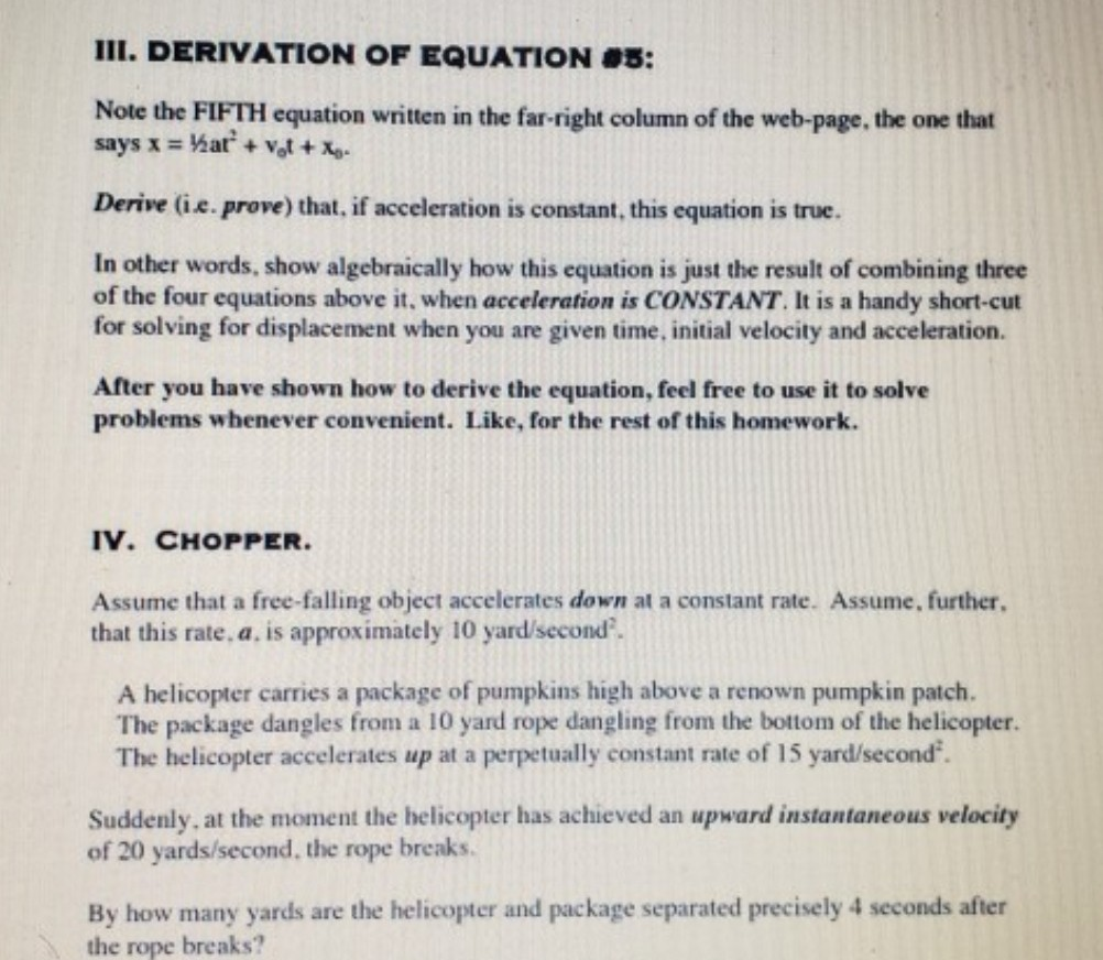 Solved III. DERIVATION OF EQUATION 5: Note the FIFTH | Chegg.com