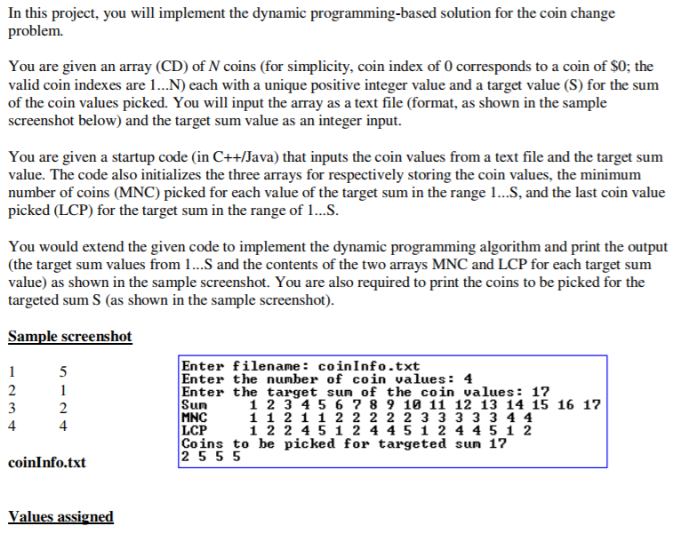 Solved In this project, you will implement the dynamic | Chegg.com