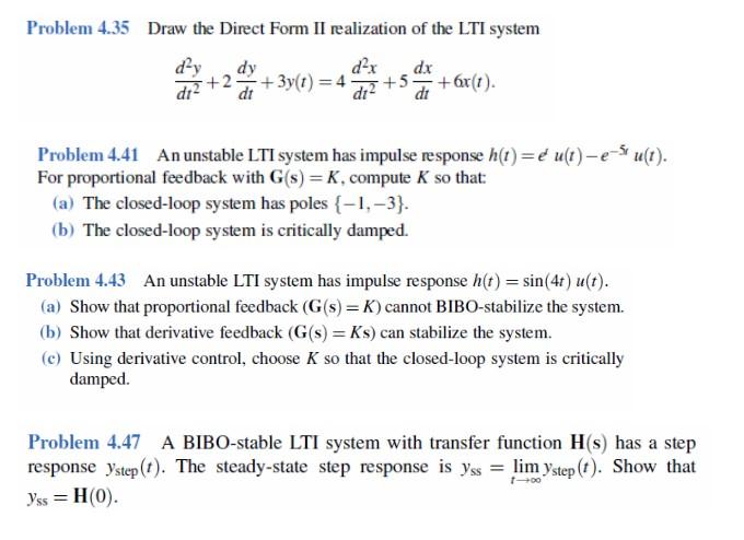 Solved Problem 4.35 Draw the Direct Form II realization of | Chegg.com