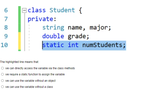 Solved C++ Programming Language The line that tells us that | Chegg.com