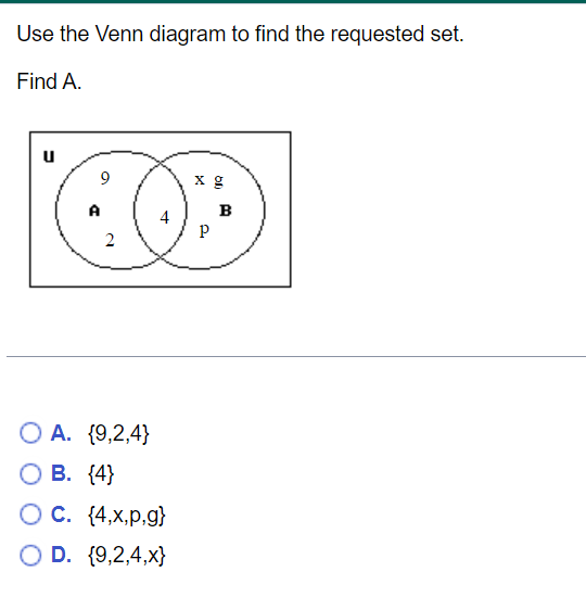 Solved Use The Venn Diagram To Find The Requested Set. Find | Chegg.com