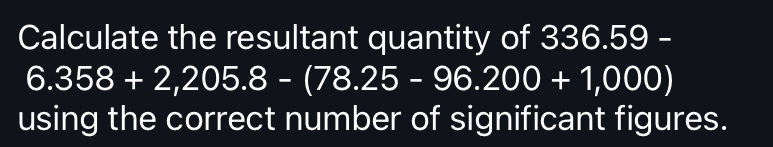 Solved Calculate the resultant quantity of | Chegg.com